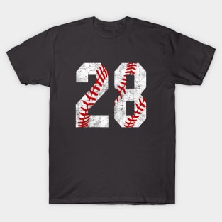 Vintage #28 Baseball Laces Baseball Mom Jersey Love Baseball T-Shirt